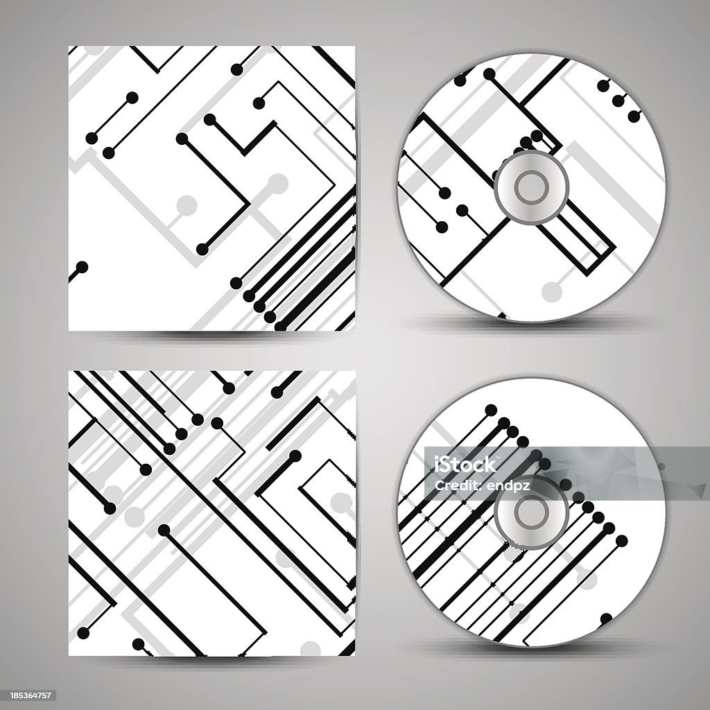 Conjunto de cubiertas de cd de Vector para su diseño - arte vectorial de Chip - Componente de ordenador libre de derechos