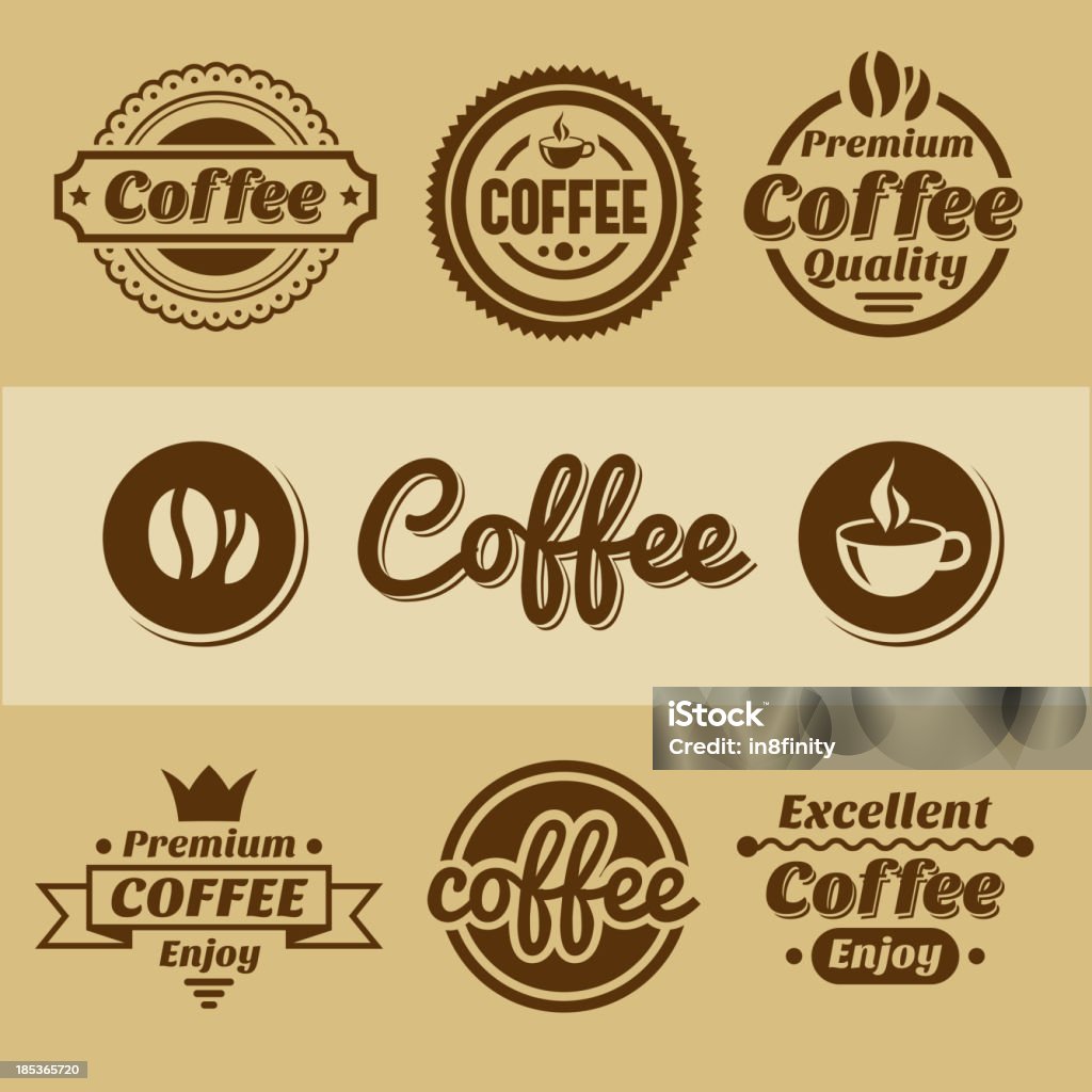 Café étiquettes et de badges. - clipart vectoriel de Adulte libre de droits