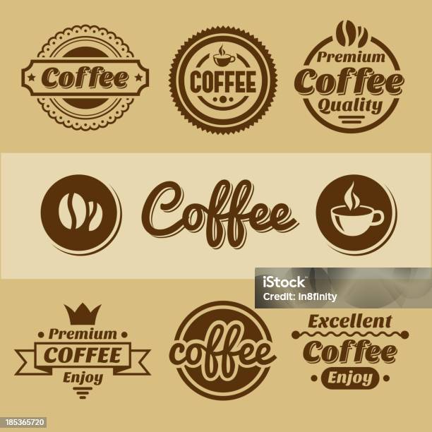 Café Étiquettes Et De Badges Vecteurs libres de droits et plus d'images vectorielles de Adulte - Adulte, Affaires, Badge