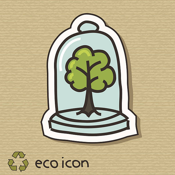 Eco conceito ilustração de cartão.  Proteger árvores - ilustração de arte vetorial