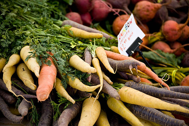 Rainbow Carrots stock photo