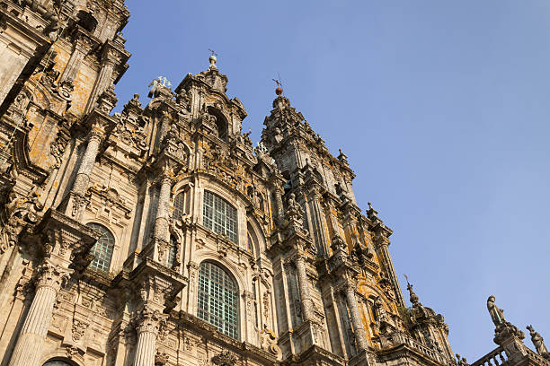 Spain, Galicia, Santiago de Compostela, Cathedral facade, afternoon