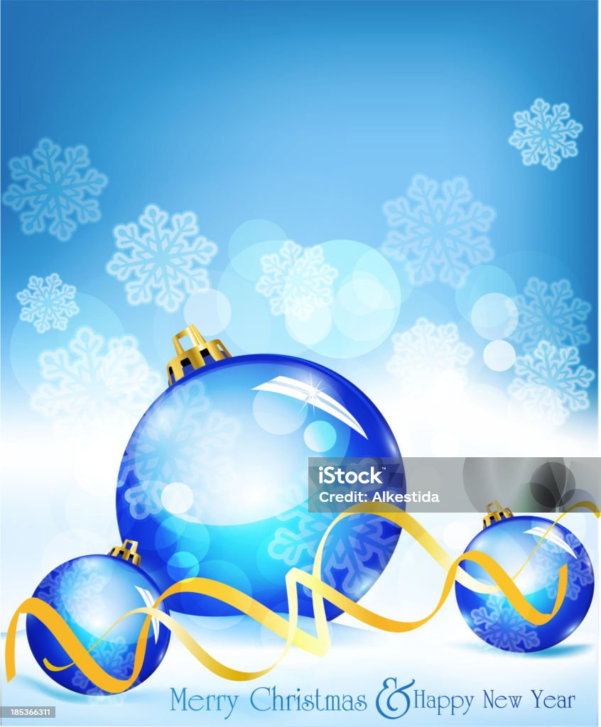 Vacanza sfondo con palline blu - arte vettoriale royalty-free di Blu