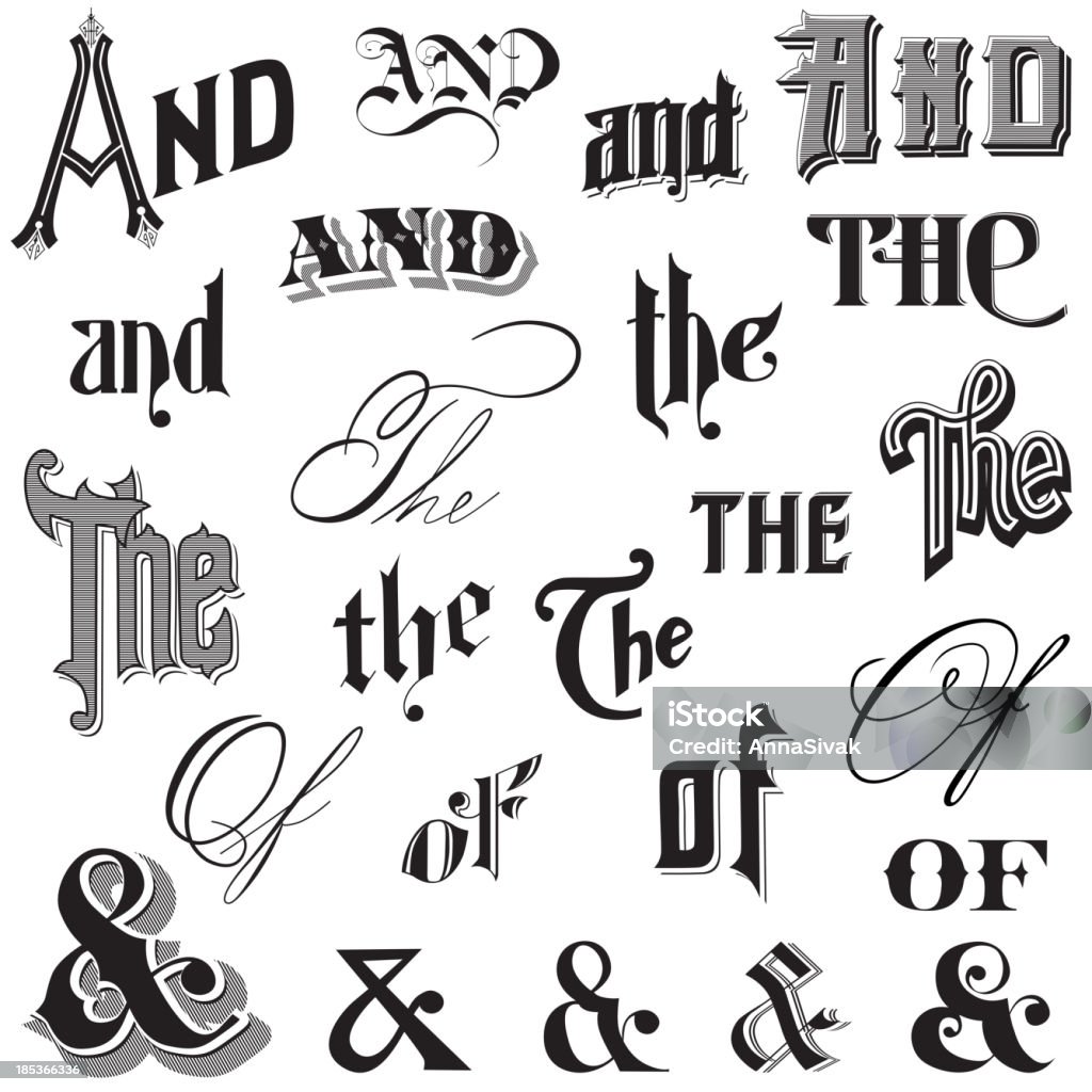 Calligraphic Ands i pozostałe - Grafika wektorowa royalty-free (Kaligrafia)