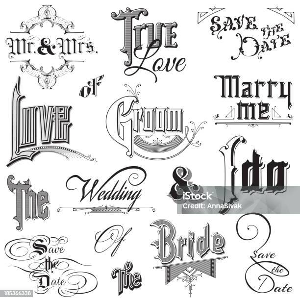 Calligraphic 웨딩 요소 결혼식에 대한 스톡 벡터 아트 및 기타 이미지 - 결혼식, 기사-출판, 기혼