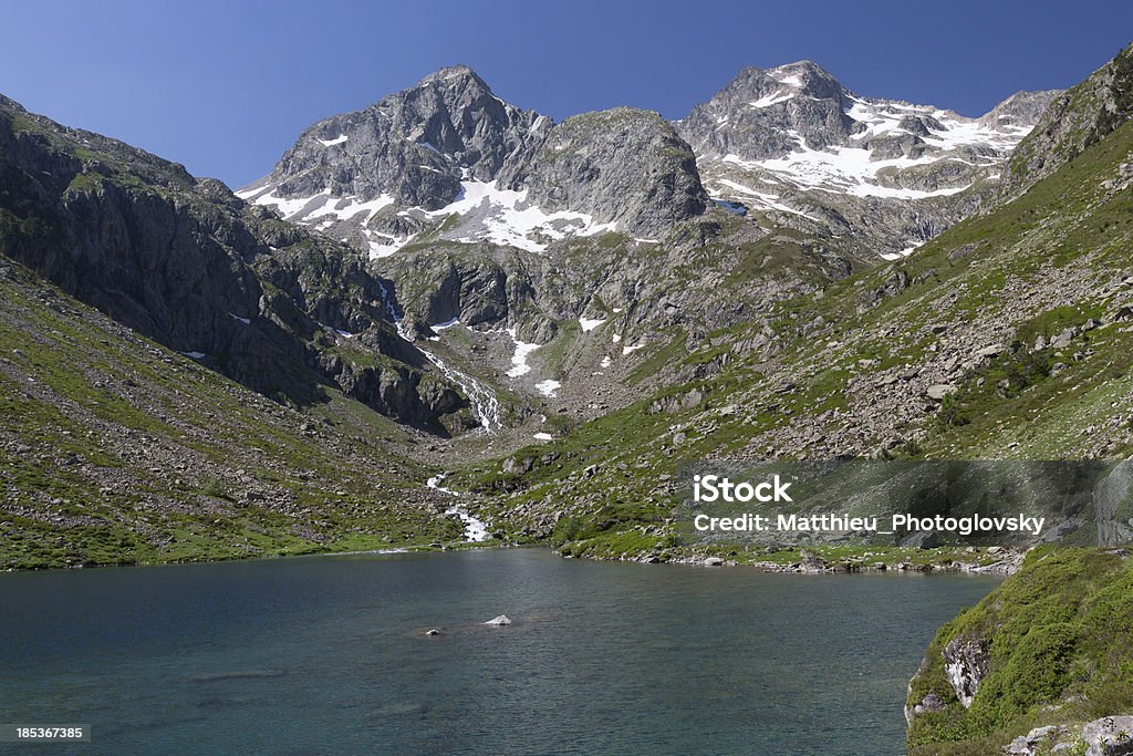 Lago de montanha, Parque Nacional de Pirenéus, na França - Foto de stock de Cena Não-urbana royalty-free