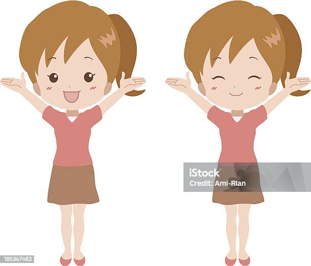 Girlhappy - Immagini vettoriali stock e altre immagini di Adolescente - Adolescente, Adulto, Bambine femmine