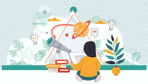 istock Distance education concept. Little girl with laptop watching online webinar or lesson on internet 1853694230