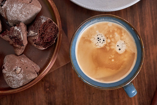 fresh coffee on dining table