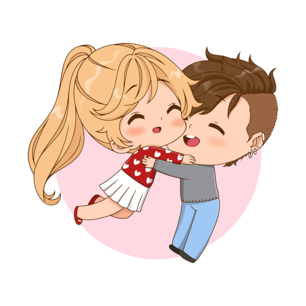 illustrations, cliparts, dessins animés et icônes de saint-valentin avec dessin animé de couple mignon amoureux, homme portant illustration vectorielle femme - love women little boys affectionate