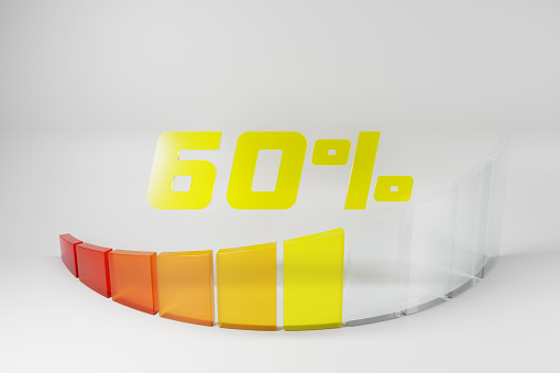 3d illustration of speed measuring speed icon. Colorful  panel  icon, pointer points to   yellow color