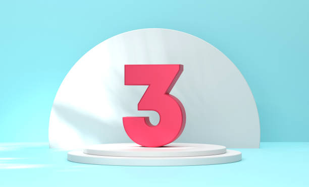 istock Number 3 sitting on the pedestal 1853989378
