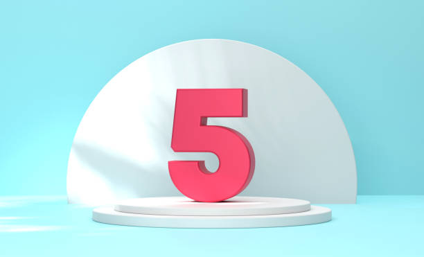 istock Number 5 sitting on the pedestal 1853990391