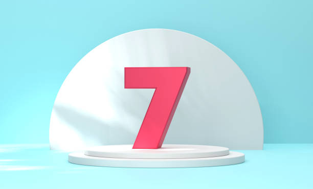 istock Number 7 sitting on the pedestal 1853996537