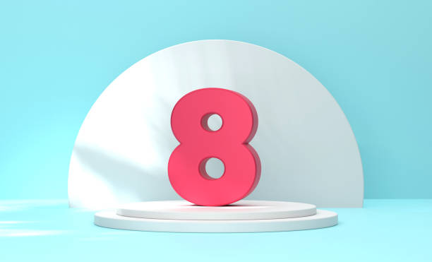 istock Number 8 sitting on the pedestal 1853999674