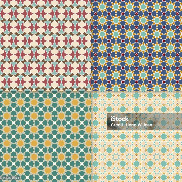 Block Colour Patterns Four Seamless Color Block Patterns Background Stock Illustration ...