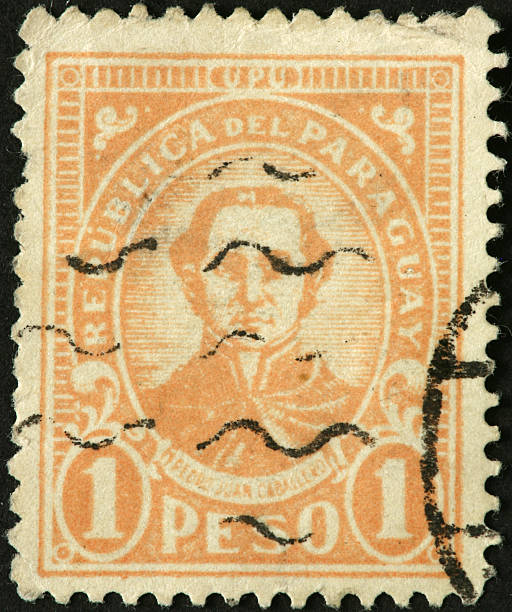 istock very old Paraguay postage stamp 185404632