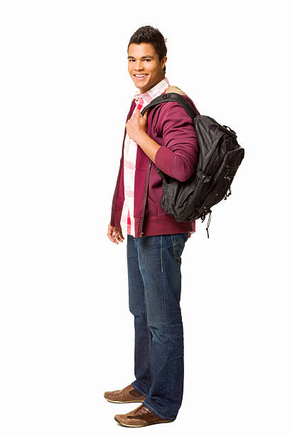 istock Teenage Boy Standing With a Backpack 185404744