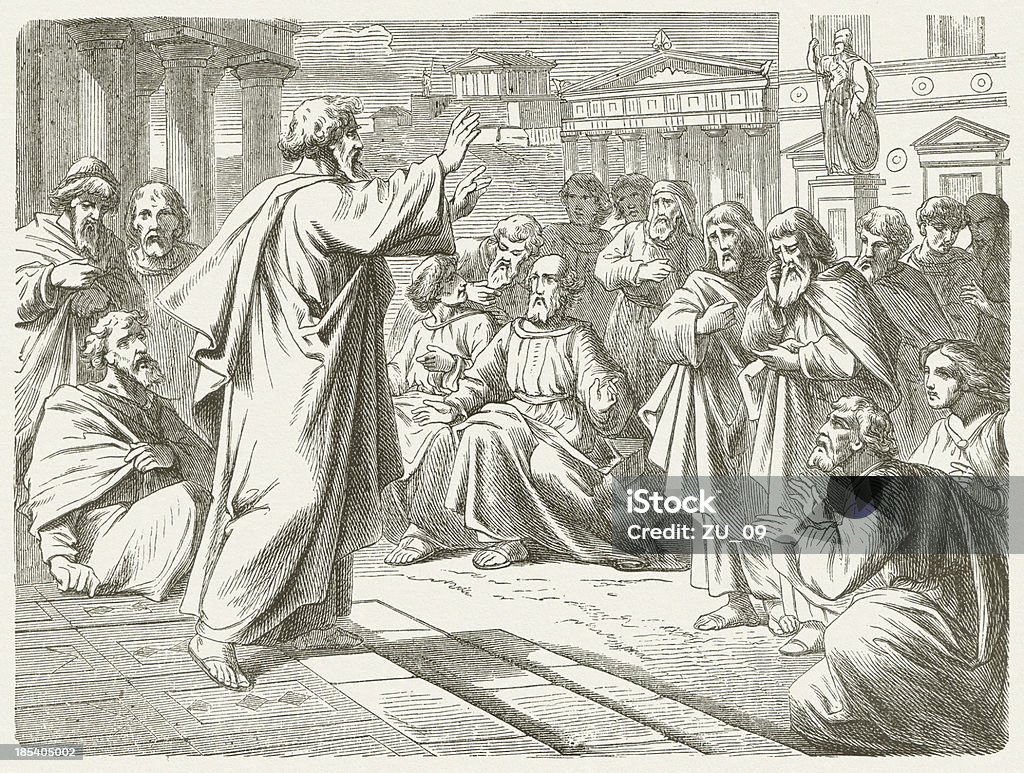 Paul in Athen (Handlungen 17, 22.-23. - Lizenzfrei Apostel Stock-Illustration