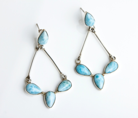 Larimar and silver jewelry