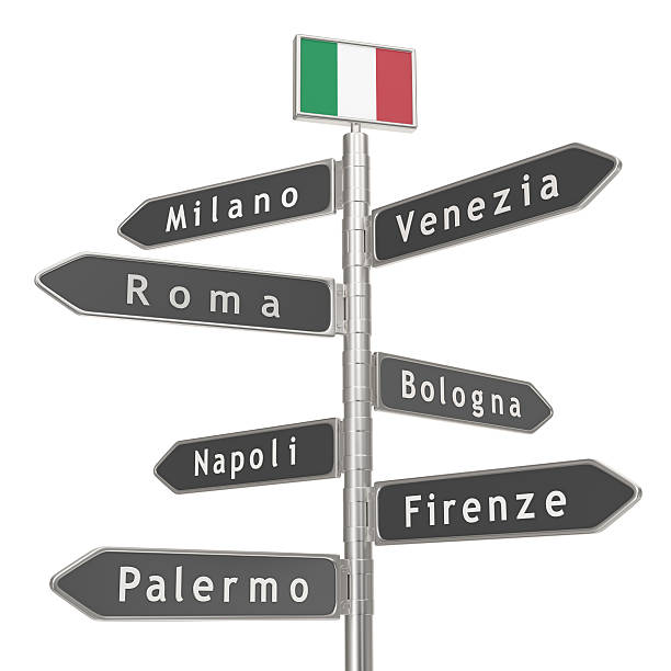 istock Blank Signpost - Italy Cities 185406117