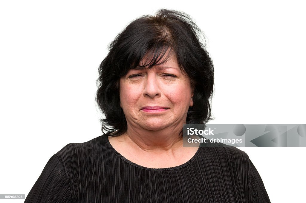 Disgusted Woman Headshot Portrait of a woman on a white background. http://s3.amazonaws.com/drbimages/m/bb.jpg Women Stock Photo