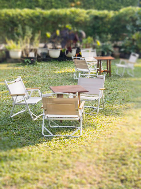 istock Outdoors seats in coffee shop garden 1854063594