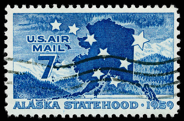 istock Vintage Air Mail stamp: Alaska Statehood 1959 185406959