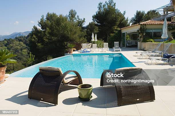 Sitzplätze Am Pool Stockfoto und mehr Bilder von Villa - Villa, Ferienhaus, Frankreich