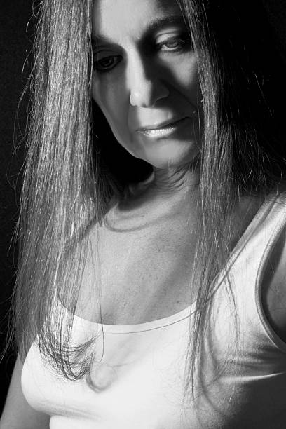 istock Mature Woman Black and White Portrait 185407322