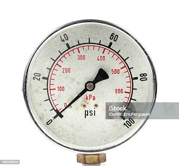 Pressure Gauge Stock Photo - Download Image Now - Brass, Circle, Clock Hand