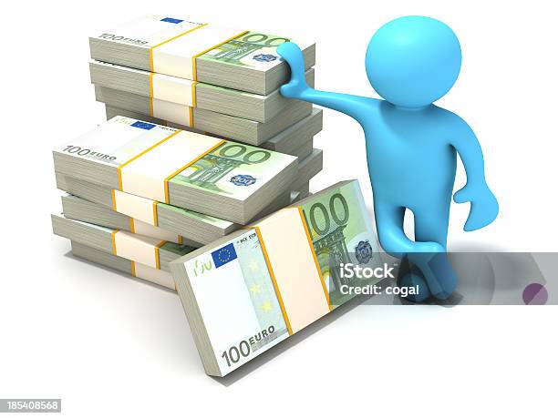 Pila De Euro Bills Foto de stock y más banco de imágenes de Actividades bancarias - Actividades bancarias, Adulto, Ahorros