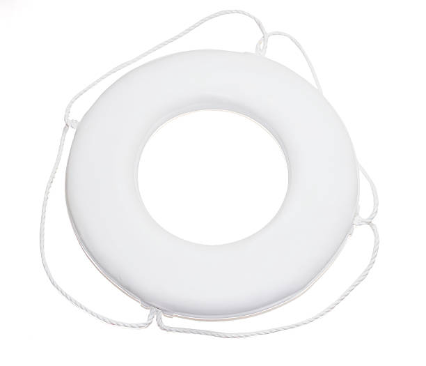 life-ring auf weiss mit clipping path - life jacket isolated life belt nobody stock-fotos und bilder