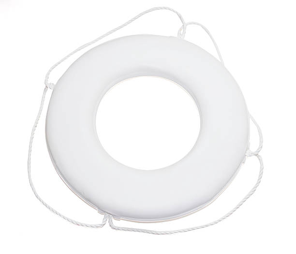 vita sul bianco con percorso clip - life jacket life belt buoy float foto e immagini stock