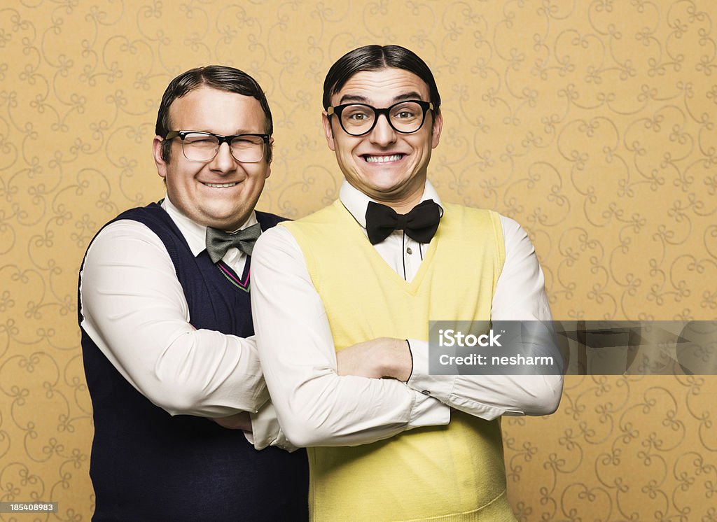 Retrato de dos nerds - Foto de stock de Hombres libre de derechos