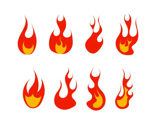 Vector illustration of Collection of fire icons vector