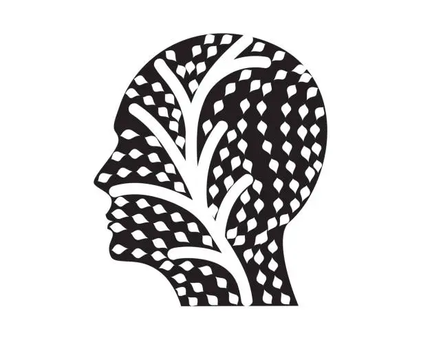 Vector illustration of brain Interior design logo