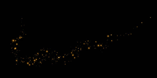istock Dust sparks and golden stars shine with special light. Vector sparks on black background. Christmas light effect. Sparkling magic dust particles. 1854171653