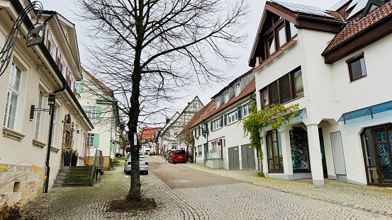 Historic half-timbered houses in the Weissgerbergasse in Nuremberg