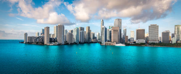 City skyline of Miami, Florida. Panoramic view.