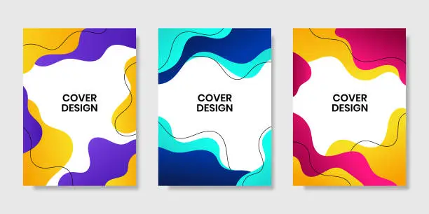 Vector illustration of Gradient colorful abstract shapes cover design. Vector illustration