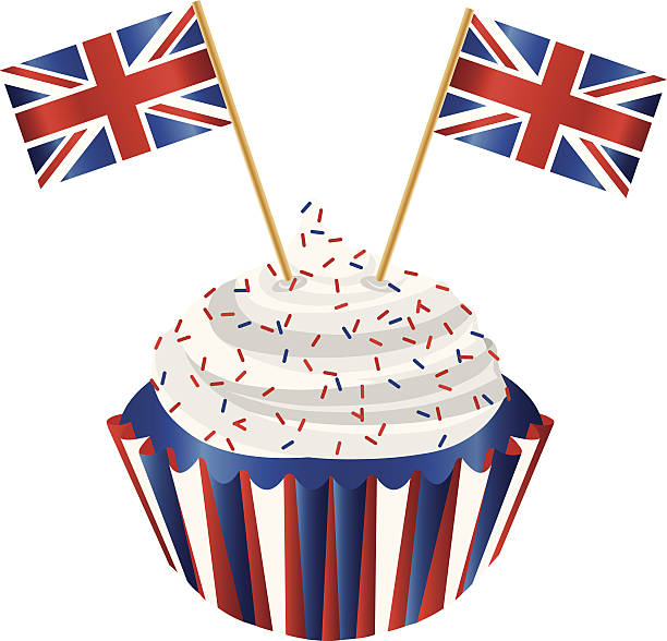 Regno Unito Inghilterra Cupcake con bandiera Illustrazione vettoriale - illustrazione arte vettoriale