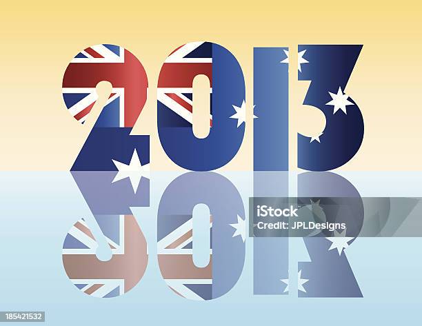 Novo Ano 2013 Ilustração Vetorial De Bandeira De Austrália - Arte vetorial de stock e mais imagens de 2013