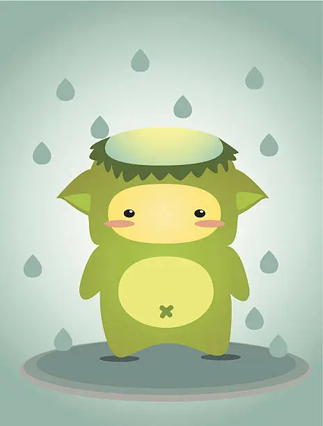 Vector illustration of Sad kappa