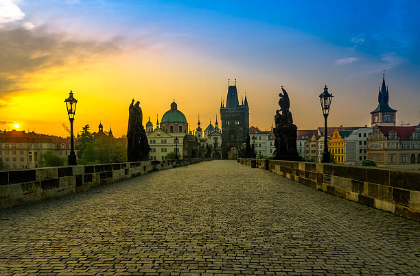 istock Charles Bridge and Old Town at sunrise 185422966