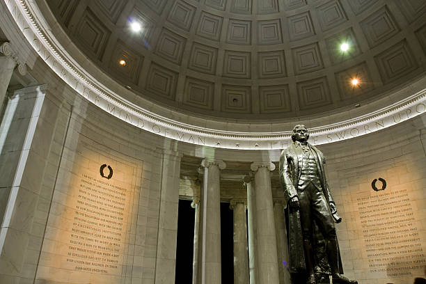 istock Statue of Thomas Jefferson inside memorial in Washington DC 185424746