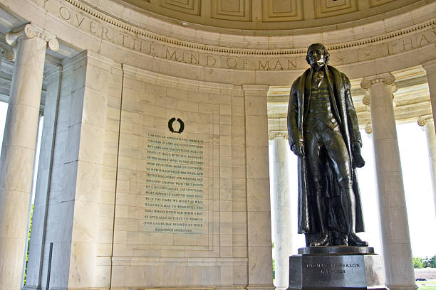 istock Statue of Thomas Jefferson inside memorial in Washington DC 185424828