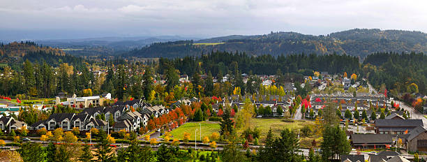 istock Typical Suburban Neighborhood in the Fall 185425389