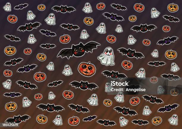 Halloween Themed Background Stock Photo - Download Image Now - Bat - Animal, Black Color, Cartoon