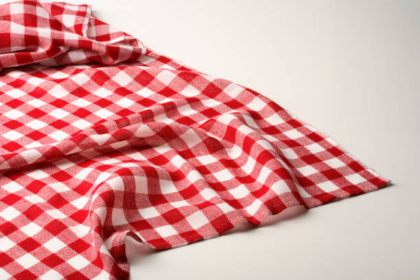 istock Checkered picnic blanket, red and white 1854256395